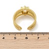 Brass Micro Pave Cubic Zirconia Open Cuff Rings for Women RJEW-U059-01G-02-5