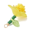 Glass Seed Beaded Rose Flower Pendants PALLOY-MZ01231-03-4