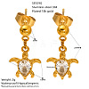 Ocean 304 Stainless Steel Pave Clear Cubic Zirconia Stud Dangle Earrings for Women WG7B930-01-1