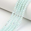 Electroplate Opaque Solid Color Glass Beads Strands EGLA-A034-P1mm-L09-1