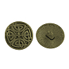 Tibetan Style Half Round Alloy Shank Buttons TIBE-Q044-05AB-NR-1