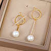 Fashionable Brass Round Stud Earrings ED8679-1