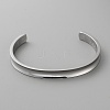 Stainless Steel Open Cuff Bangles BJEW-WH0516-03P-1