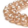 Electroplated Natural Quartz Round Beads Strands G-L598-A02-02A-4