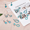 ANATTASOUL 6 Pairs 6 Style Synthetic Turquoise Teardrop & Arch Flower Dangle Stud Earrings EJEW-AN0001-10-7