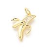 Brass Micro Pave Clear Cubic Zirconia Pendants KK-L225-004G-02-1