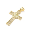 Brass Micro Pave Clear Cubic Zirconia Pendants KK-P350-16G-04-2