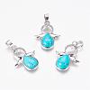 Dyed Synthetic Turquoise Pendants G-G651-A06-1