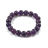 Natural Amethyst Bead Stretch Bracelets X-BJEW-K212-C-034-3