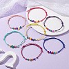 7Pcs Dyed Natural Turquoise Chips Braided Bead Bracelets BJEW-JB09870-5