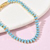 Synthetic Turquoise Tennis Bracelets KK-CBA964F-01G-01-3