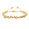 Natural Citrine Round Beads & Chips Braided Bead Bracelets for Women Men MK7724-12-1