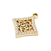 UV Plating Alloy Rhinestone Pendants PALLOY-D026-09G-2