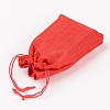 Polyester Imitation Burlap Packing Pouches Drawstring Bags X-ABAG-R004-14x10cm-01-4