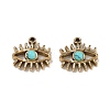 Ion Plating(IP) 304 Stainless Steel Pave Synthetic Turquoise Eye Charms STAS-U014-06A-02-1