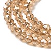 Transparent Electroplate Glass Beads Strands GLAA-H021-01A-PL01-4