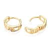 Brass Micro Pave Clear Cubic Zirconia Hoop Earrings EJEW-C121-16G-2