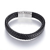 Braided Leather Cord Bracelets BJEW-K141-25P-2