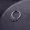 316L Stainless Steel Micro Pave Cubic Zirconia Hoop Nose Rings WG352E4-04-1