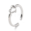 Brass Open Cuff Rings for Women RJEW-A028-02P-1