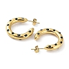 Real 18K Gold Plated 304 Stainless Steel Ring Stud Earrings with Rhinestone EJEW-L267-003G-02-2