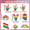 SUNNYCLUE 7Pcs 7 Style Rainbow Color Pride Flag Word Love Enamel Pin JEWB-SC0001-25-2