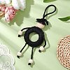 Handmade Macrame Cotton Cord Puppet Pendant Decorations HJEW-JM02656-02-2