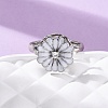 Brass Micro Pave Cubic Zirconia Rotating Finger Rings RJEW-S636-04P-1