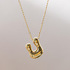 Brass Chunky Initial Pendant Necklaces WG97A63-21-1