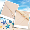 Natural Shell  and Iron Starfish Tassel Imitation Pearl Link Chain Waist Chains for Women AJEW-CP0011-35B-4