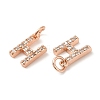 Brass Micro Pave Grade AAA Cubic Zirconia Charms ZIRC-P067-11RG-H-NR-3