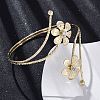 Lotus Alloy Arm Cuff Bangles for Girl Women LS-AJEW-A063-01E-G-2