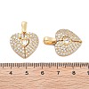 Brass Micro Pave Cubic Zirconia Pendants KK-B125-33G-3