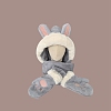 Faux Rabbit Fur Hoodie Hat/Scarf/Gloves Set COHT-PW0001-31A-1