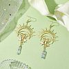 Natural Quartz Crystal & 201 Stainless Steel Dangle Earrings EJEW-TA00427-2