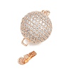 Brass Micro Pave Clear Cubic Zirconia Box Clasps CU-CBA8324-01RG-2