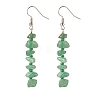 Natural Green Aventurine Chips Dangle Earrings with Glass EJEW-JE04840-04-1