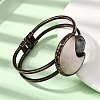 Natural Rose Quartz & Labradorite Bangles for Women BJEW-A043-01R-01-3