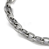 304 Stainless Steel Oval Link Bracelets for Men Women BJEW-G725-06P-2