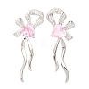 Brass Micro Pave Cubic Zirconia Stud Earrings for Women KK-CBADFF4-05P-1
