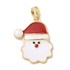 Christmas Brass Enamel Pendants KK-K305-08D-G-1