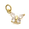 Brass Micro Pave Cubic Zirconia Charms KK-C087-08G-1