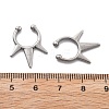 304 Stainless Steel 3 Spike Clip on Nose Rings AJEW-A062-05P-02-5