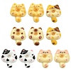 10Pcs 5 Colors Cartoon Cat-shape Doughnut Resin Lapel Pin Backs JEWB-CJ0003-07-1