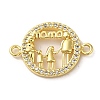 Brass Micro Pave Clear Cubic Zirconia Mama Connector Charms FIND-Z041-12C-1