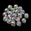 Half Rainbow Plated Glass Beads X-EGLA-P059-02B-HR02-1