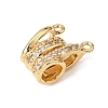 Brass Micro Pave Clear Cubic Zirconia Connector Charms CU-CBA61B8-01G-2