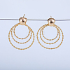 Triple Ring Brass Stud Earrings EE6094-3