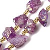 Electroplated Raw Rough Natural Amethyst Beads Strands G-Z131-J02-08-2