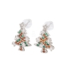 925 Sterling Silver Cubic Zirconia Stud Earrings EJEW-F394-01B-P-2